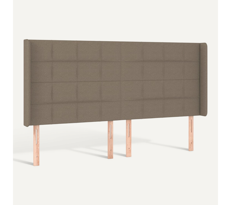 Tête De Lit Avec Oreilles Taupe 183x16x118/128 Cm Tissu