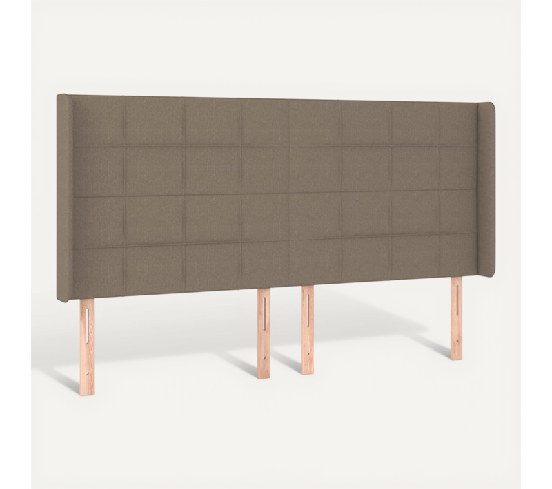 Tête De Lit Avec Oreilles Taupe 203x16x118/128 Cm Tissu
