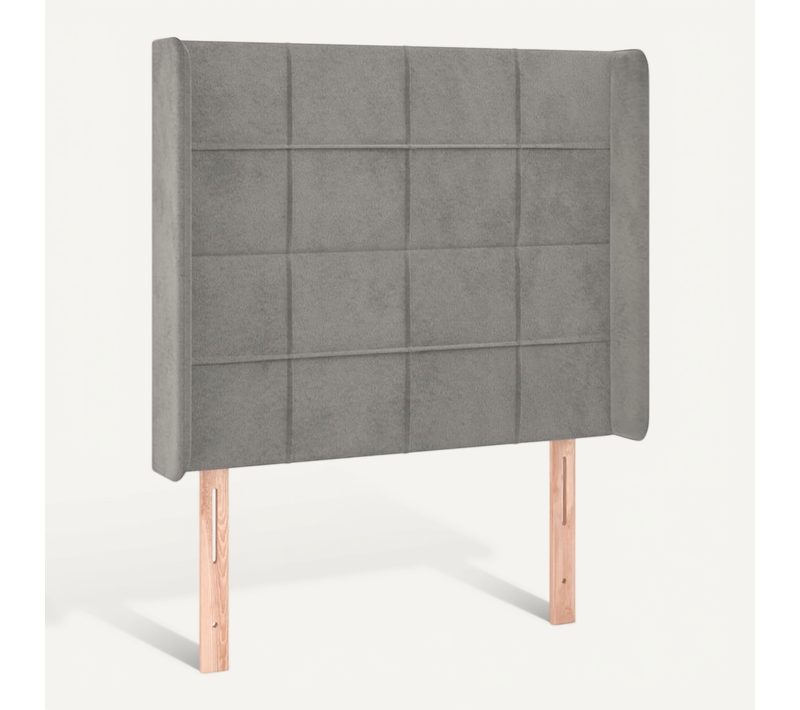 Tête De Lit Avec Oreilles Gris Clair 83x16x118/128 Cm Velours
