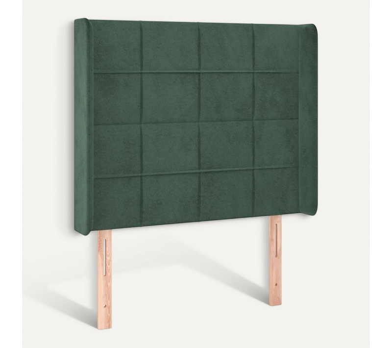 Tête De Lit Avec Oreilles Vert Foncé 83x16x118/128 Cm Velours