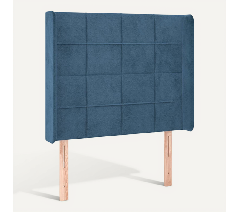Tête De Lit Avec Oreilles Bleu Foncé 83x16x118/128 Cm Velours