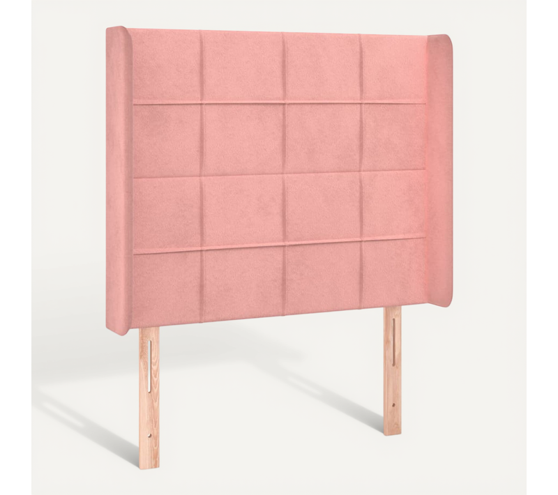 Tête De Lit Avec Oreilles Rose 83x16x118/128 Cm Velours