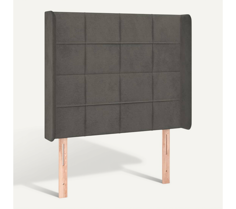 Tête De Lit Avec Oreilles Gris Foncé 93x16x118/128 Cm Velours
