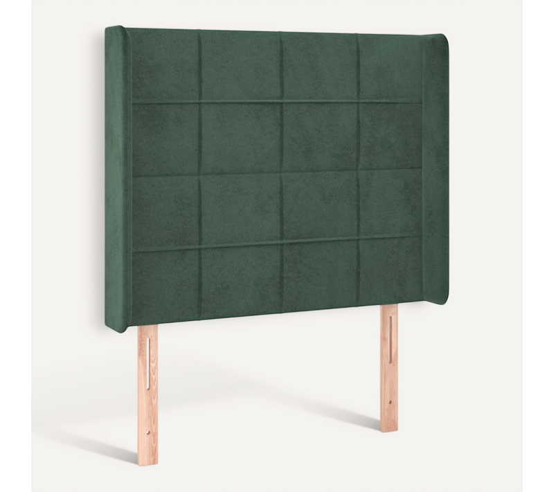 Tête De Lit Avec Oreilles Vert Foncé 93x16x118/128 Cm Velours