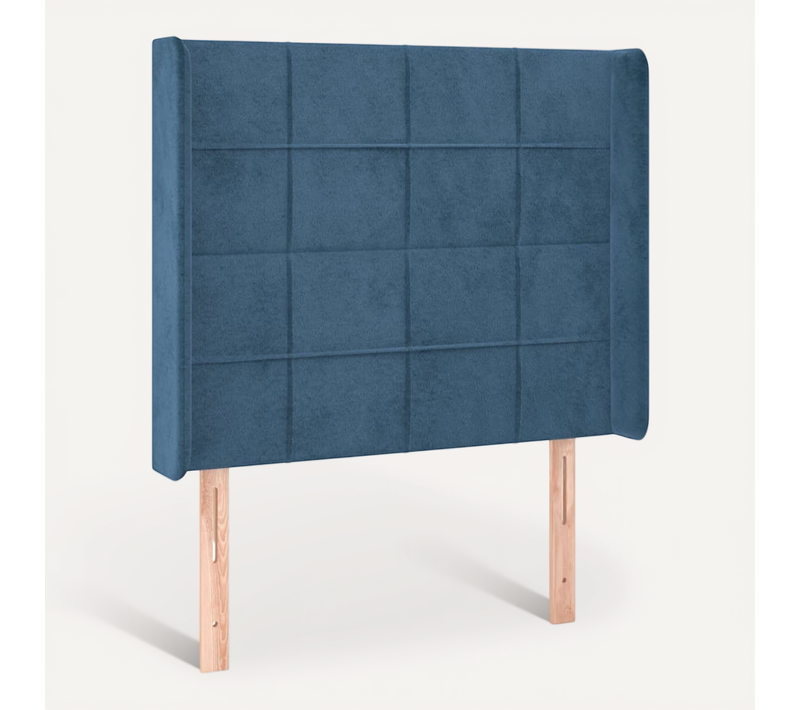 Tête De Lit Avec Oreilles Bleu Foncé 93x16x118/128 Cm Velours