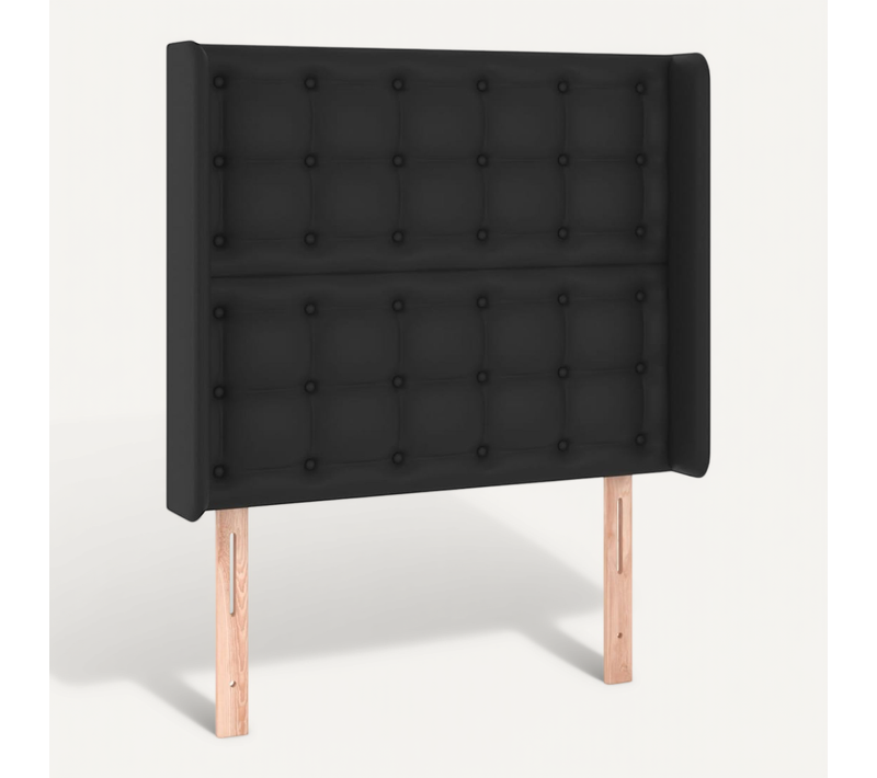 Tête De Lit Avec Oreilles Noir 83x16x118/128 Cm Simili
