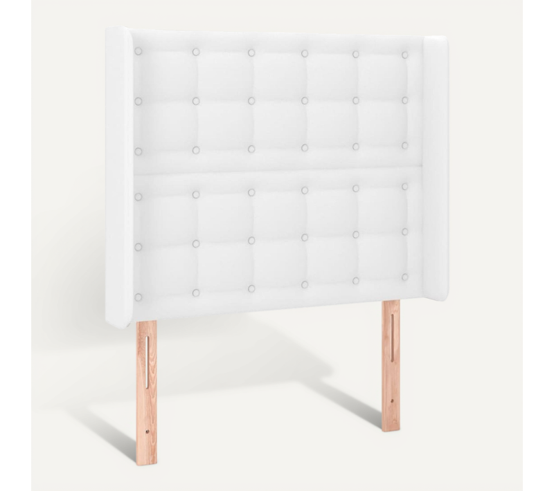 Tête De Lit Avec Oreilles Blanc 83x16x118/128 Cm Simili