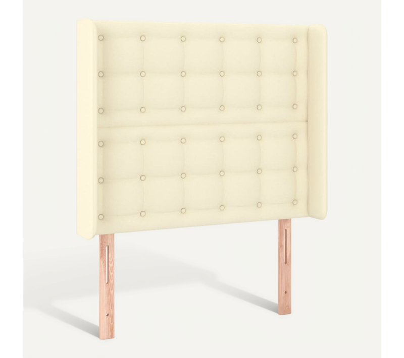 Tête De Lit Avec Oreilles Crème 83x16x118/128 Cm Simili