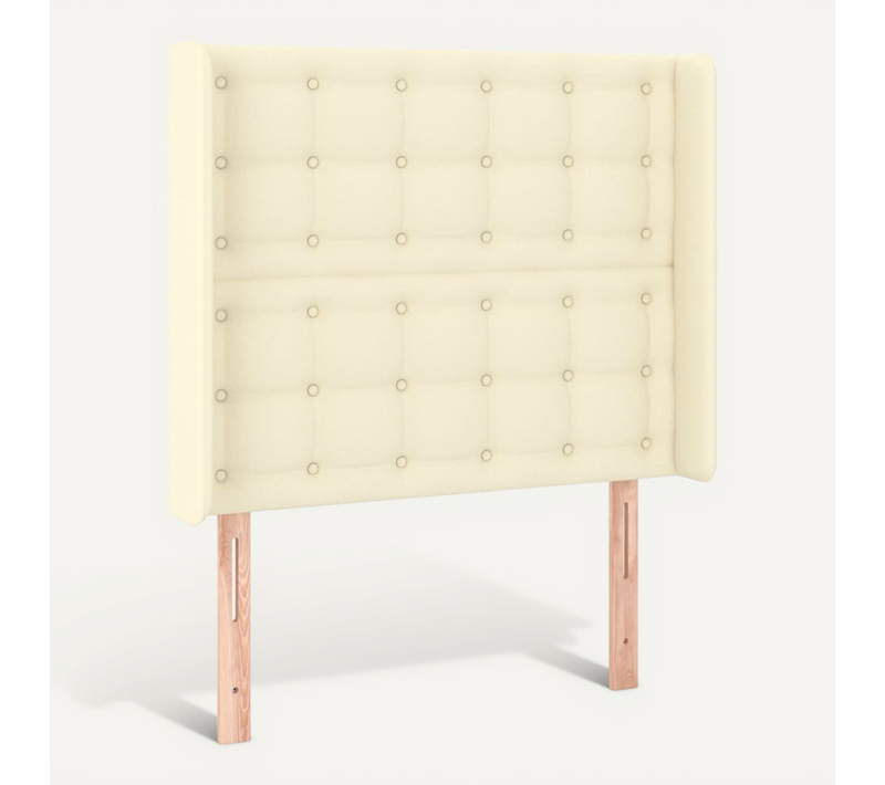 Tête De Lit Avec Oreilles Crème 93x16x118/128 Cm Simili