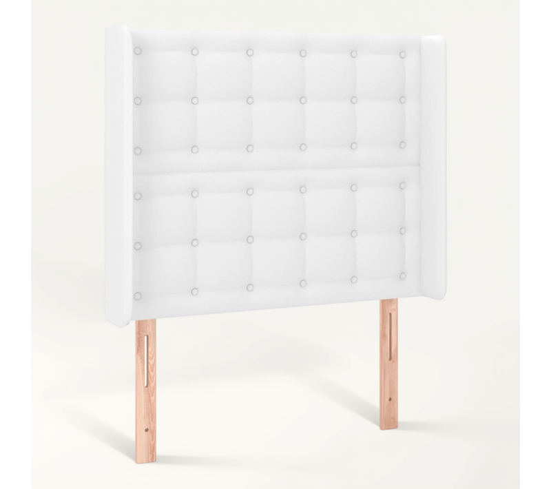 Tête De Lit Avec Oreilles Blanc 103x16x118/128 Cm Simili