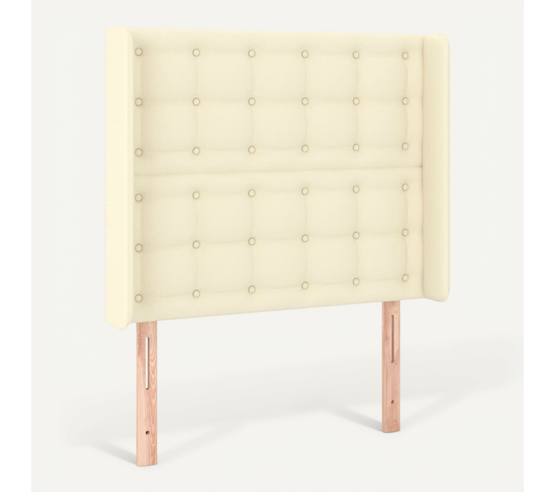 Tête De Lit Avec Oreilles Crème 103x16x118/128 Cm Simili