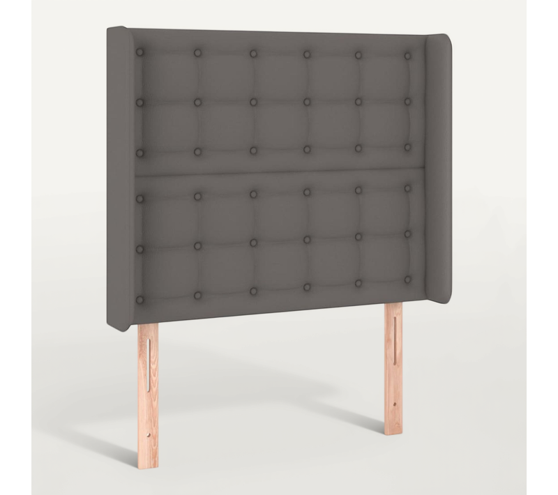 Tête De Lit Avec Oreilles Gris 103x16x118/128 Cm Simili
