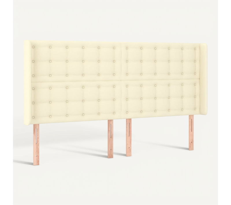 Tête De Lit Avec Oreilles Crème 183x16x118/128 Cm Simili
