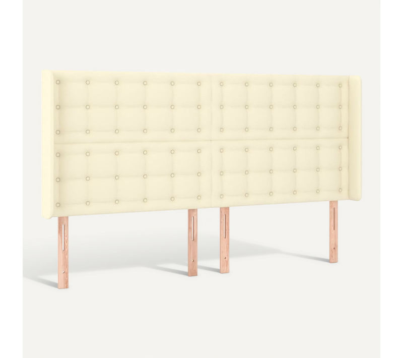 Tête De Lit Avec Oreilles Crème 203x16x118/128 Cm Simili