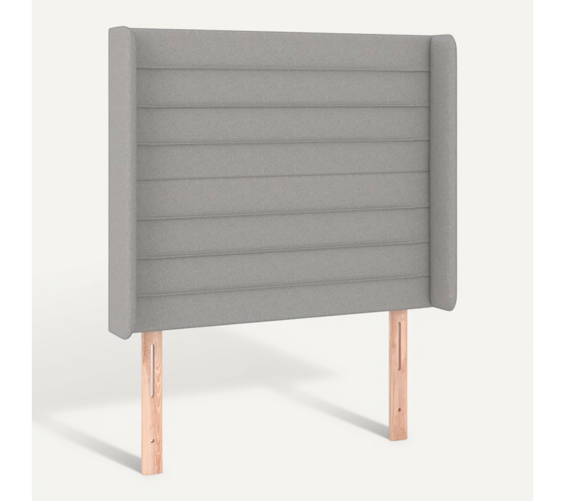 Tête De Lit Avec Oreilles Gris Clair 83x16x118/128 Cm Tissu