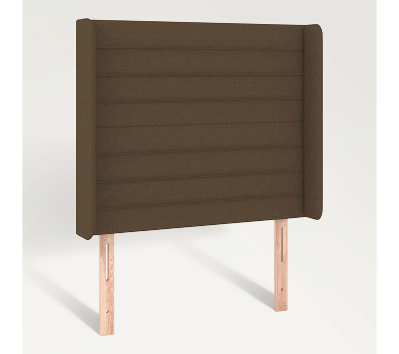 Tête De Lit Avec Oreilles Marron Foncé 83x16x118/128 Cm Tissu