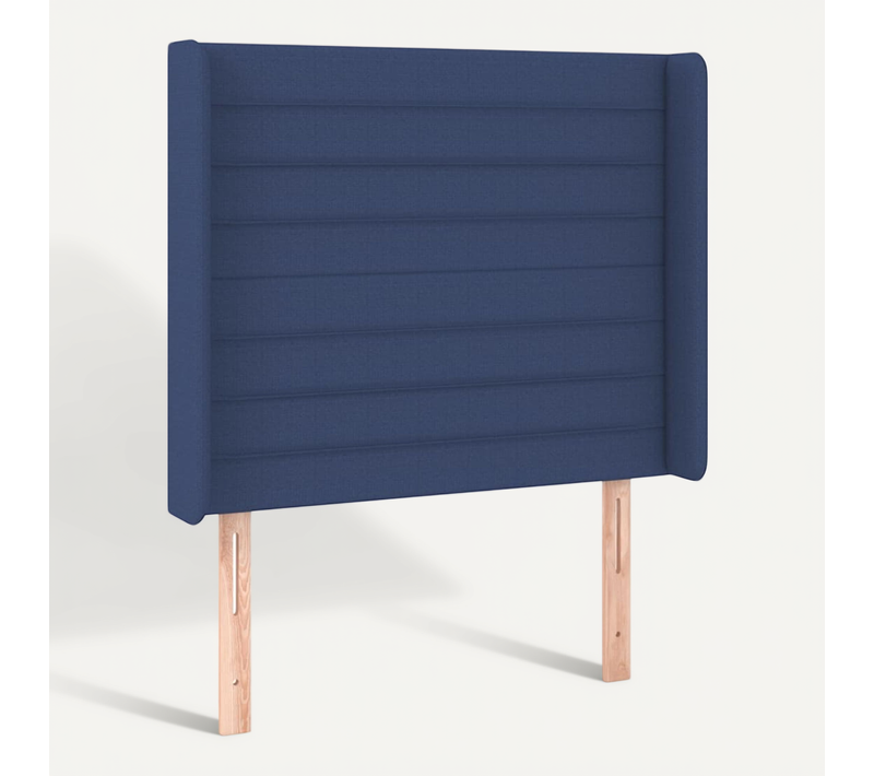 Tête De Lit Avec Oreilles Bleu 83x16x118/128 Cm Tissu