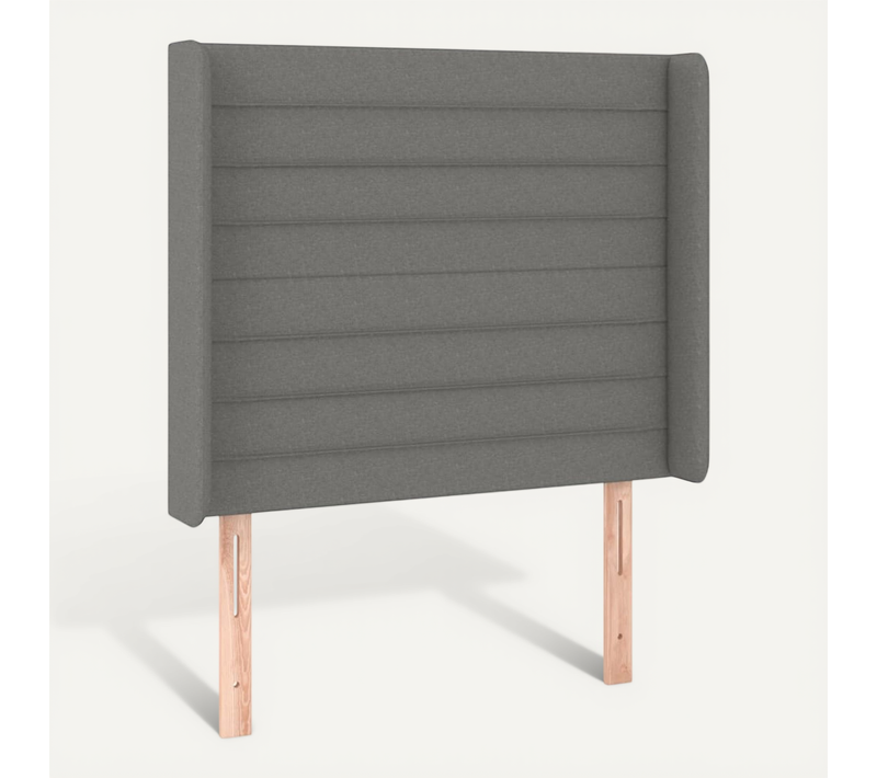 Tête De Lit Avec Oreilles Gris Foncé 93x16x118/128 Cm Tissu
