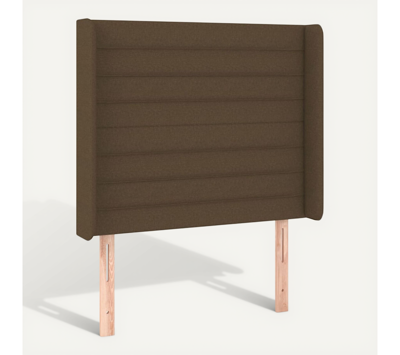 Tête De Lit Avec Oreilles Marron Foncé 93x16x118/128 Cm Tissu