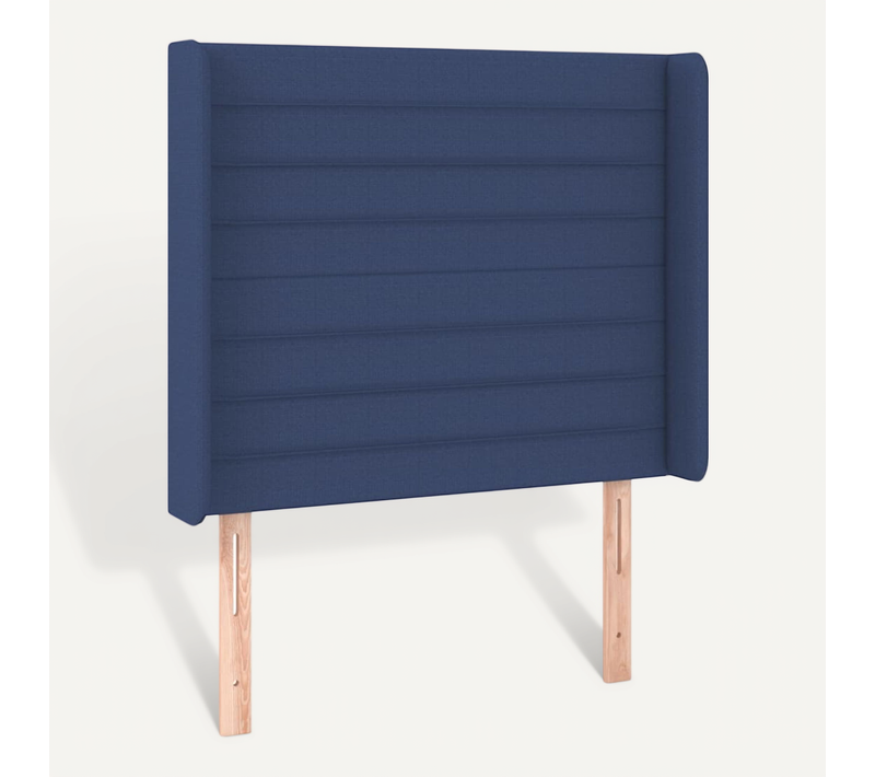 Tête De Lit Avec Oreilles Bleu 93x16x118/128 Cm Tissu