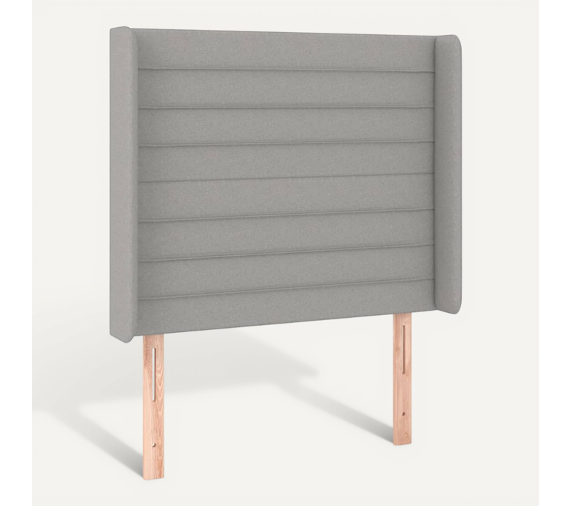 Tête De Lit Avec Oreilles Gris Clair 103x16x118/128 Cm Tissu