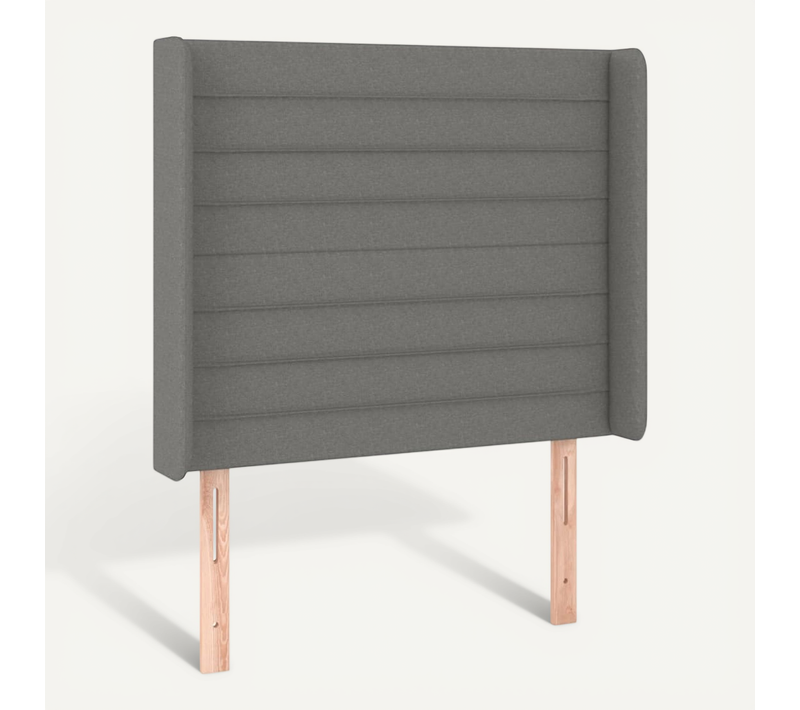 Tête De Lit Avec Oreilles Gris Foncé 103x16x118/128 Cm Tissu