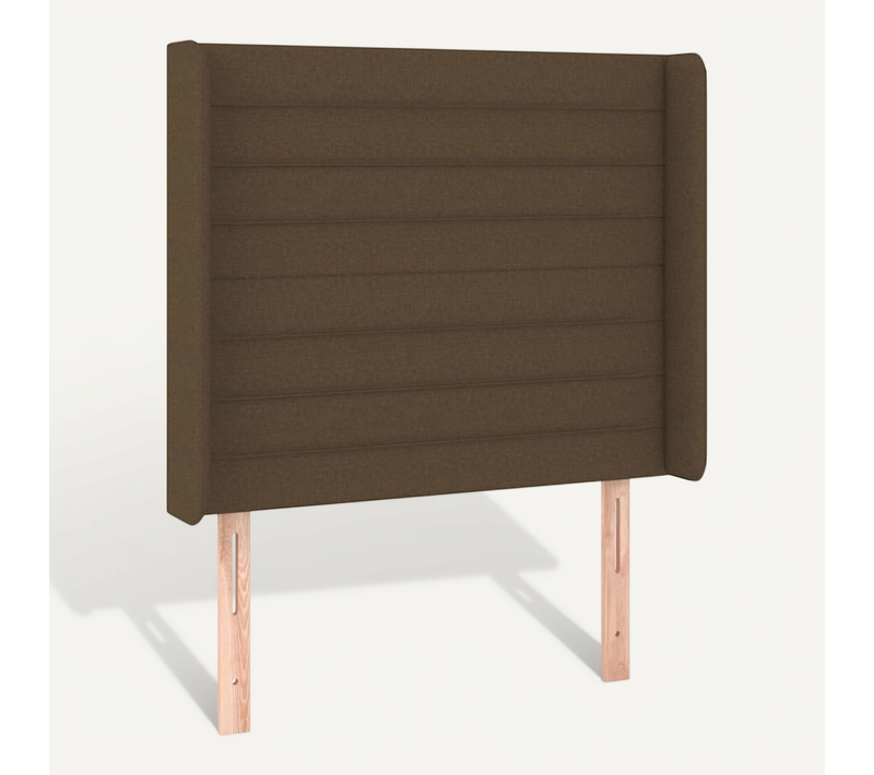 Tête De Lit Avec Oreilles Marron Foncé 103x16x118/128 Cm Tissu