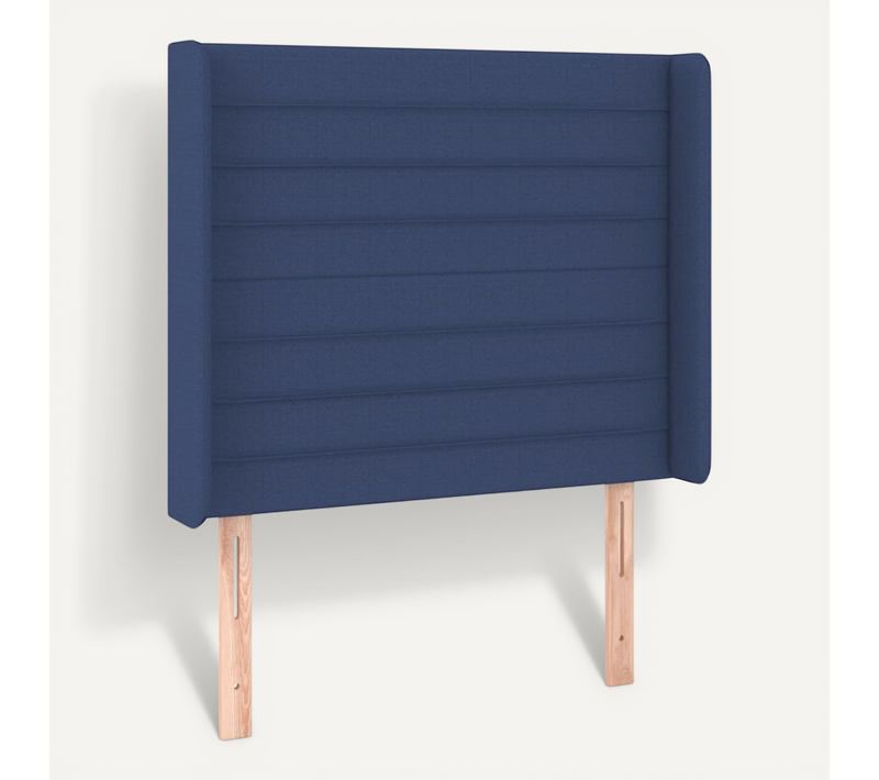 Tête De Lit Avec Oreilles Bleu 103x16x118/128 Cm Tissu