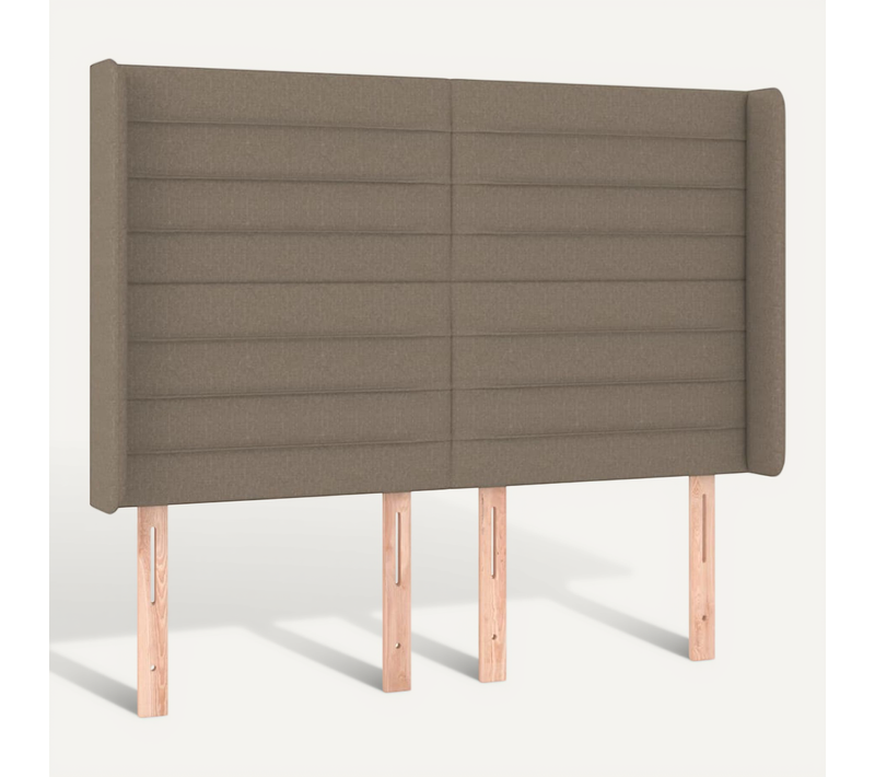 Tête De Lit Avec Oreilles Taupe 147x16x118/128 Cm Tissu