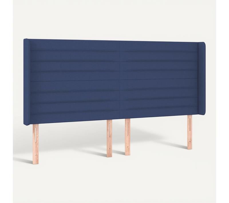 Tête De Lit Avec Oreilles Bleu 163x16x118/128 Cm Tissu