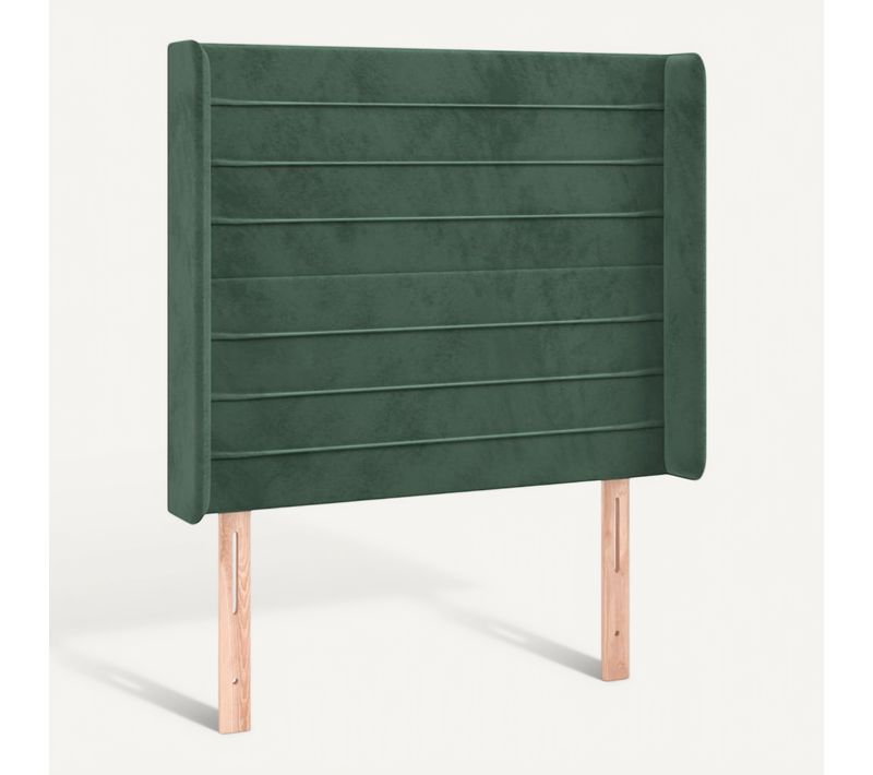 Tête De Lit Avec Oreilles Vert Foncé 83x16x118/128 Cm Velours
