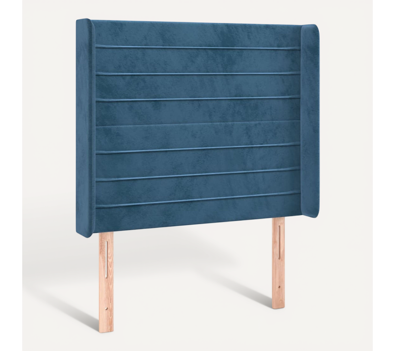 Tête De Lit Avec Oreilles Bleu Foncé 83x16x118/128 Cm Velours