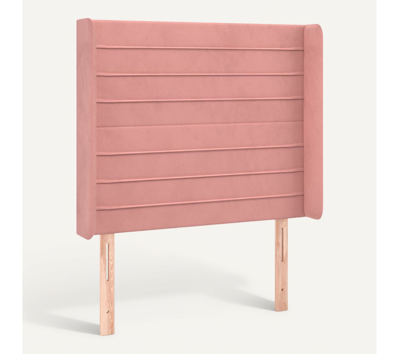 Tête De Lit Avec Oreilles Rose 83x16x118/128 Cm Velours