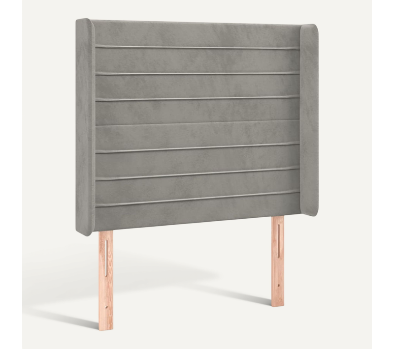 Tête De Lit Avec Oreilles Gris Clair 93x16x118/128 Cm Velours