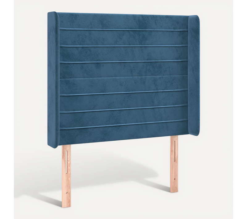 Tête De Lit Avec Oreilles Bleu Foncé 93x16x118/128 Cm Velours