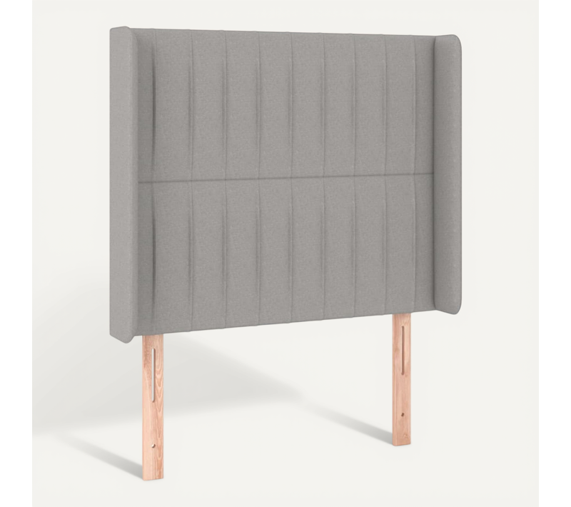 Tête De Lit Avec Oreilles Gris Clair 83x16x118/128 Cm Tissu