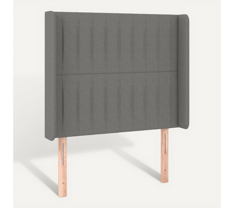 Tête De Lit Avec Oreilles Gris Foncé 83x16x118/128 Cm Tissu