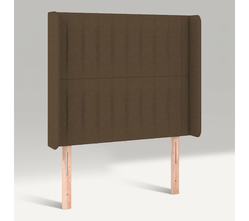 Tête De Lit Avec Oreilles Marron Foncé 83x16x118/128 Cm Tissu