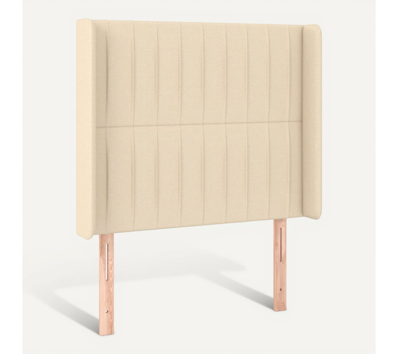 Tête De Lit Avec Oreilles Crème 83x16x118/128 Cm Tissu