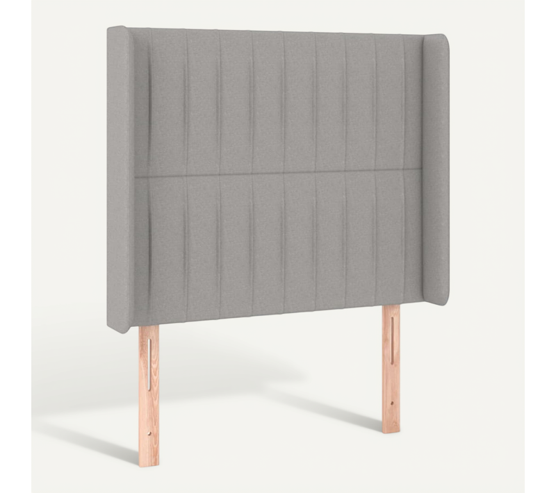 Tête De Lit Avec Oreilles Gris Clair 93x16x118/128 Cm Tissu