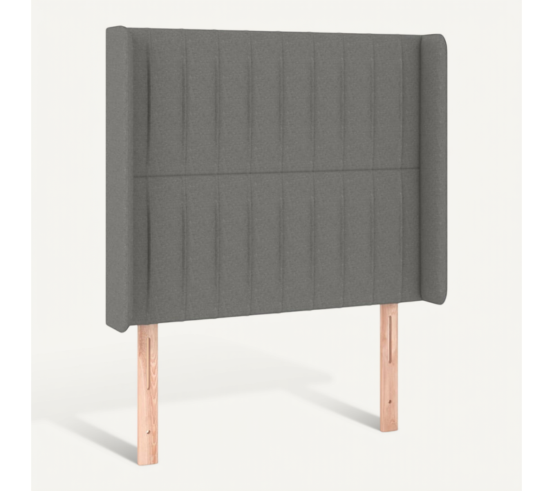 Tête De Lit Avec Oreilles Gris Foncé 93x16x118/128 Cm Tissu
