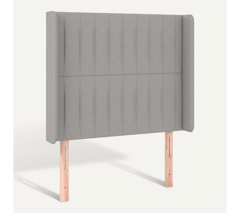 Tête De Lit Avec Oreilles Gris Clair 103x16x118/128 Cm Tissu