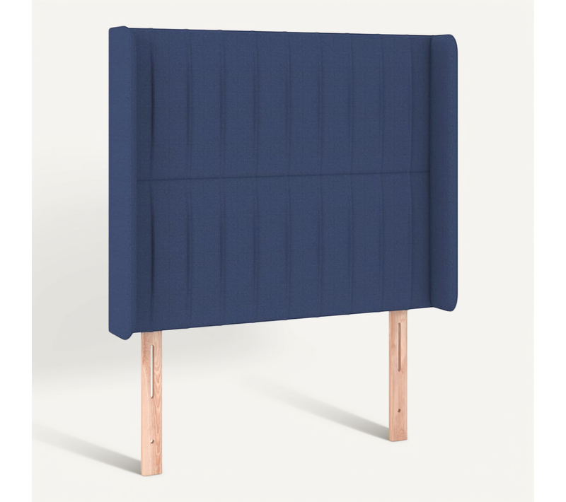 Tête De Lit Avec Oreilles Bleu 103x16x118/128 Cm Tissu