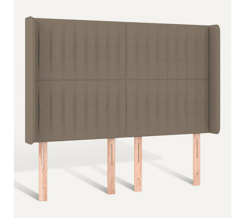 Tête De Lit Avec Oreilles Taupe 147x16x118/128 Cm Tissu