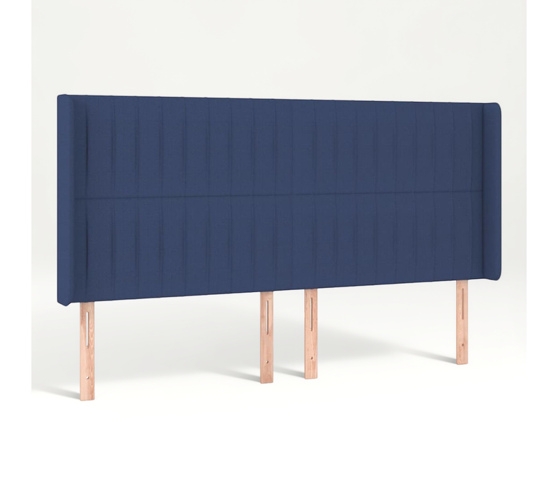 Tête De Lit Avec Oreilles Bleu 163x16x118/128 Cm Tissu