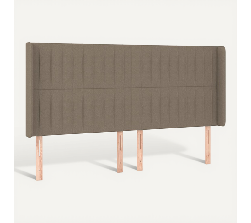 Tête De Lit Avec Oreilles Taupe 183x16x118/128 Cm Tissu