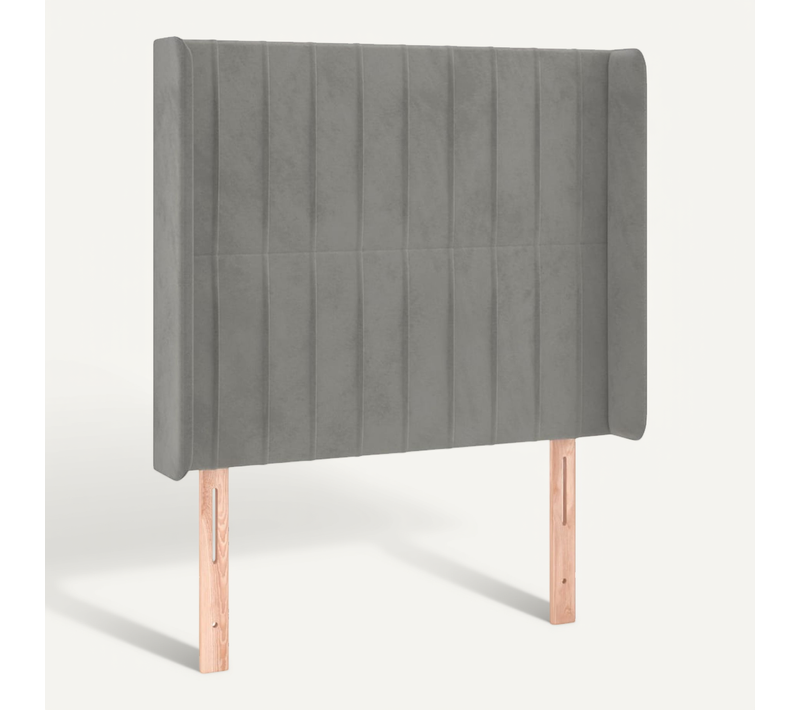 Tête De Lit Avec Oreilles Gris Clair 83x16x118/128 Cm Velours