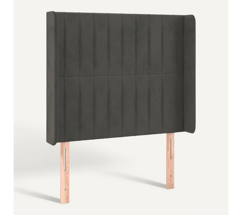 Tête De Lit Avec Oreilles Gris Foncé 83x16x118/128 Cm Velours