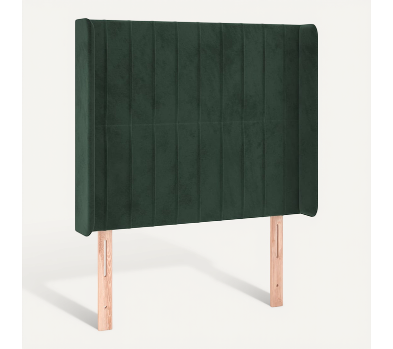 Tête De Lit Avec Oreilles Vert Foncé 83x16x118/128 Cm Velours