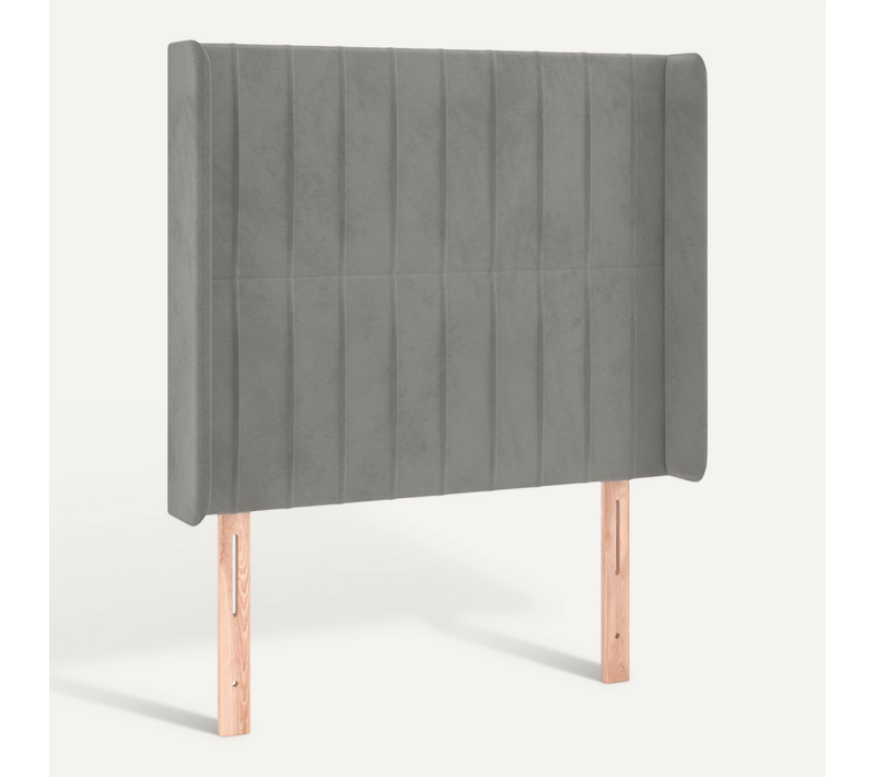 Tête De Lit Avec Oreilles Gris Clair 93x16x118/128 Cm Velours